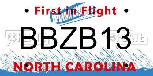 BBZB13 North Carolina License Plate