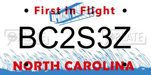 BC2S3Z North Carolina License Plate