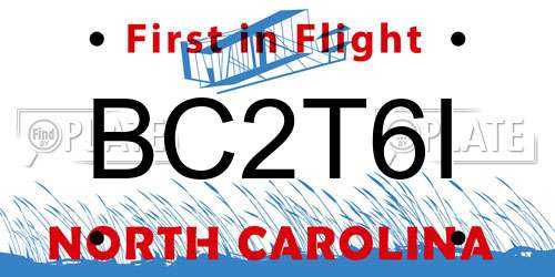 BC2T6I North Carolina License Plate