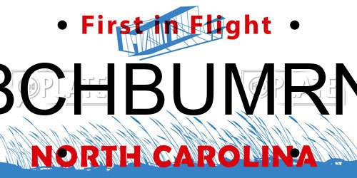 BCHBUMRN North Carolina License Plate