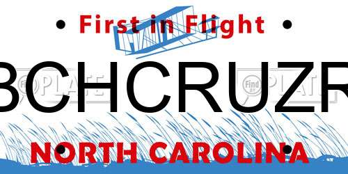 BCHCRUZR North Carolina License Plate