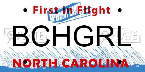 BCHGRL North Carolina License Plate