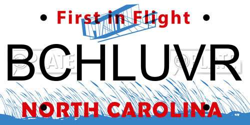 BCHLUVR North Carolina License Plate
