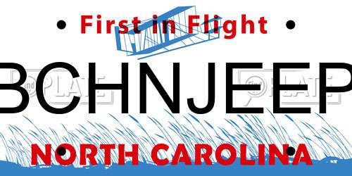 BCHNJEEP North Carolina License Plate
