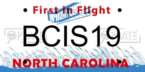 BCIS19 North Carolina License Plate