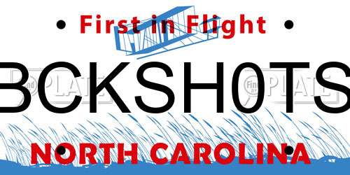 BCKSH0TS North Carolina License Plate
