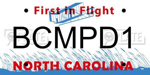 BCMPD1 North Carolina License Plate