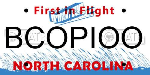 BCOPIOO North Carolina License Plate
