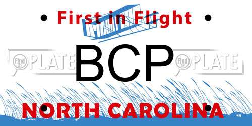 BCP North Carolina License Plate