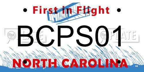BCPS01 North Carolina License Plate