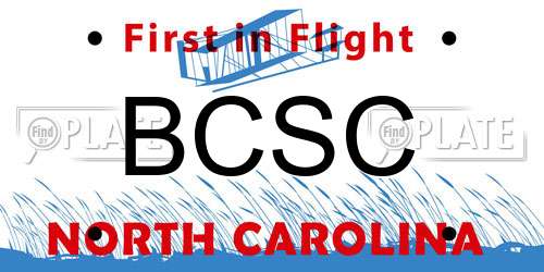 BCSC North Carolina License Plate