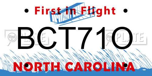 BCT71O North Carolina License Plate