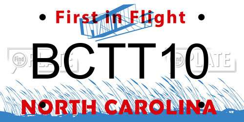 BCTT10 North Carolina License Plate