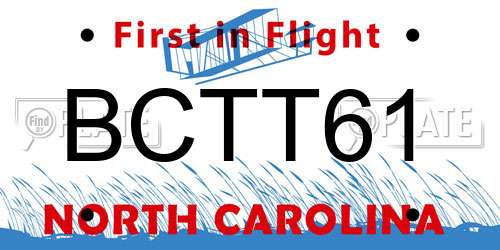 BCTT61 North Carolina License Plate