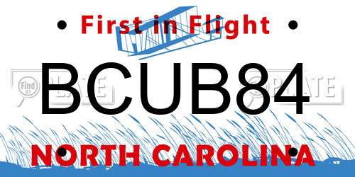 BCUB84 North Carolina License Plate