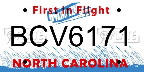 BCV6171 North Carolina License Plate