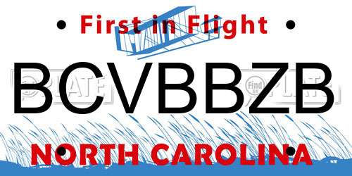 BCVBBZB North Carolina License Plate