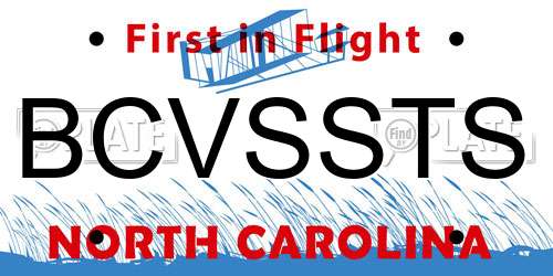 BCVSSTS North Carolina License Plate