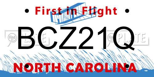 BCZ21Q North Carolina License Plate