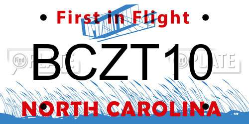 BCZT10 North Carolina License Plate