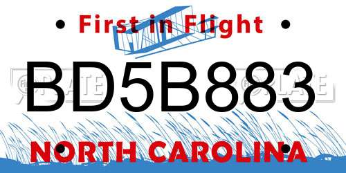 BD5B883 North Carolina License Plate