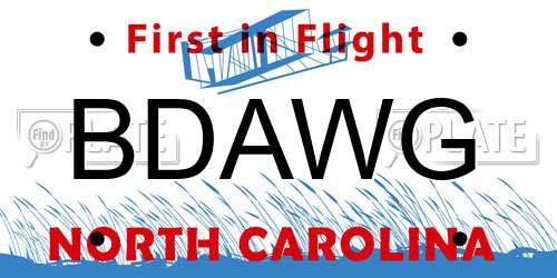 BDAWG North Carolina License Plate