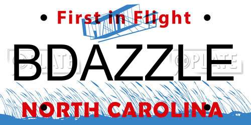 BDAZZLE North Carolina License Plate