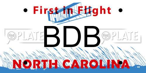 BDB North Carolina License Plate