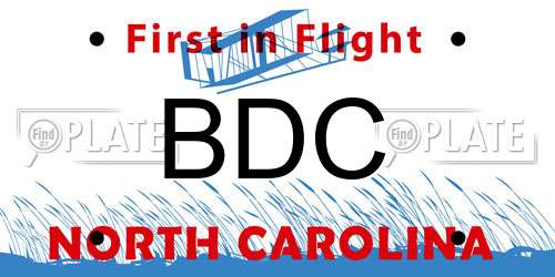 BDC North Carolina License Plate