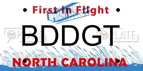 BDDGT North Carolina License Plate