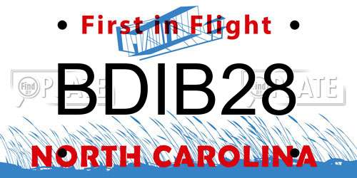 BDIB28 North Carolina License Plate