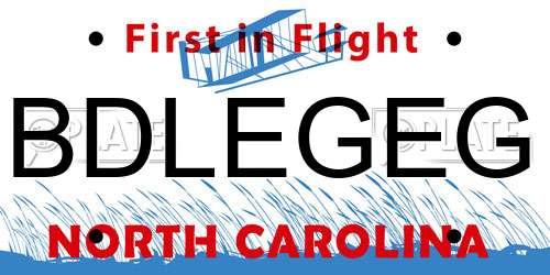 BDLEGEG North Carolina License Plate