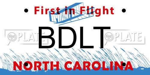 BDLT North Carolina License Plate