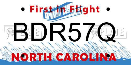 BDR57Q North Carolina License Plate