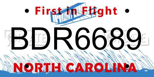 BDR6689 North Carolina License Plate