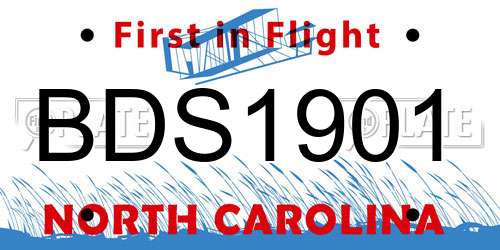 BDS1901 North Carolina License Plate