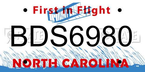 BDS6980 North Carolina License Plate