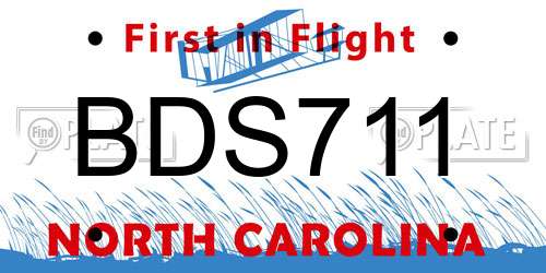 BDS711 North Carolina License Plate