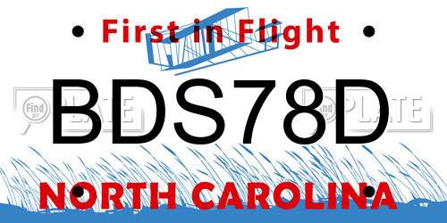 BDS78D North Carolina License Plate