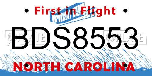 BDS8553 North Carolina License Plate