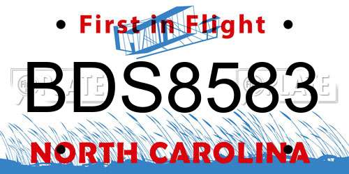 BDS8583 North Carolina License Plate