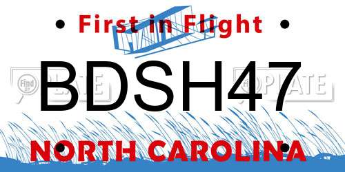 BDSH47 North Carolina License Plate