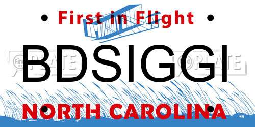BDSIGGI North Carolina License Plate