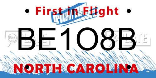 BE1O8B North Carolina License Plate