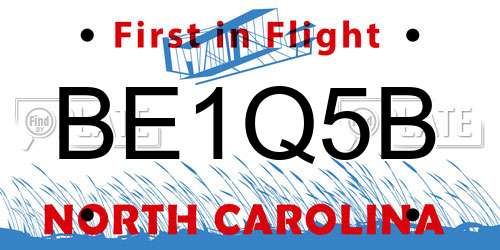 BE1Q5B North Carolina License Plate