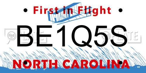 BE1Q5S North Carolina License Plate