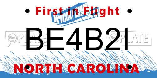 BE4B2I North Carolina License Plate