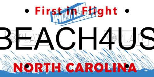 BEACH4US North Carolina License Plate