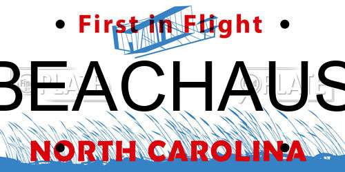 BEACHAUS North Carolina License Plate