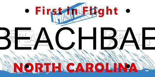 BEACHBAE North Carolina License Plate